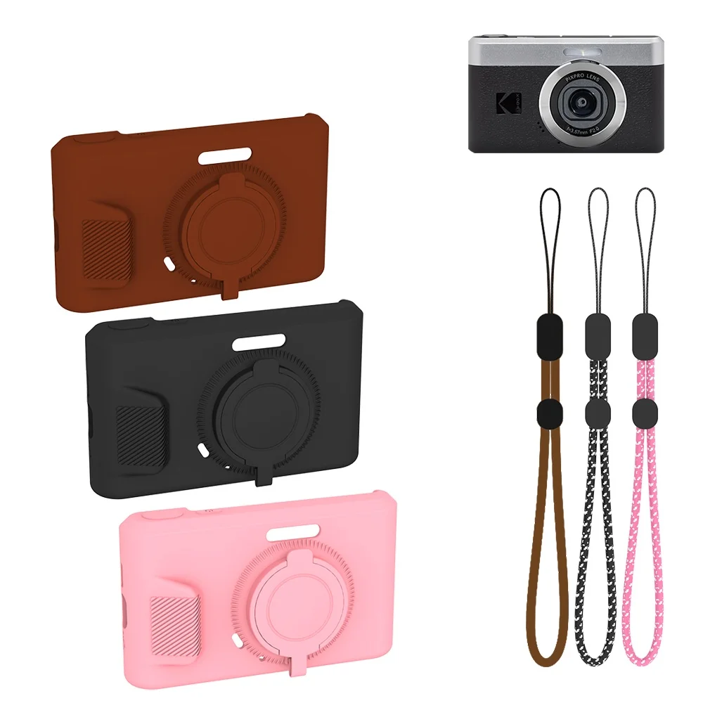 Étui de protection en silicone coloré pour appareil photo Kodak Pixpro C1, résistant à la poussière et aux chocs.