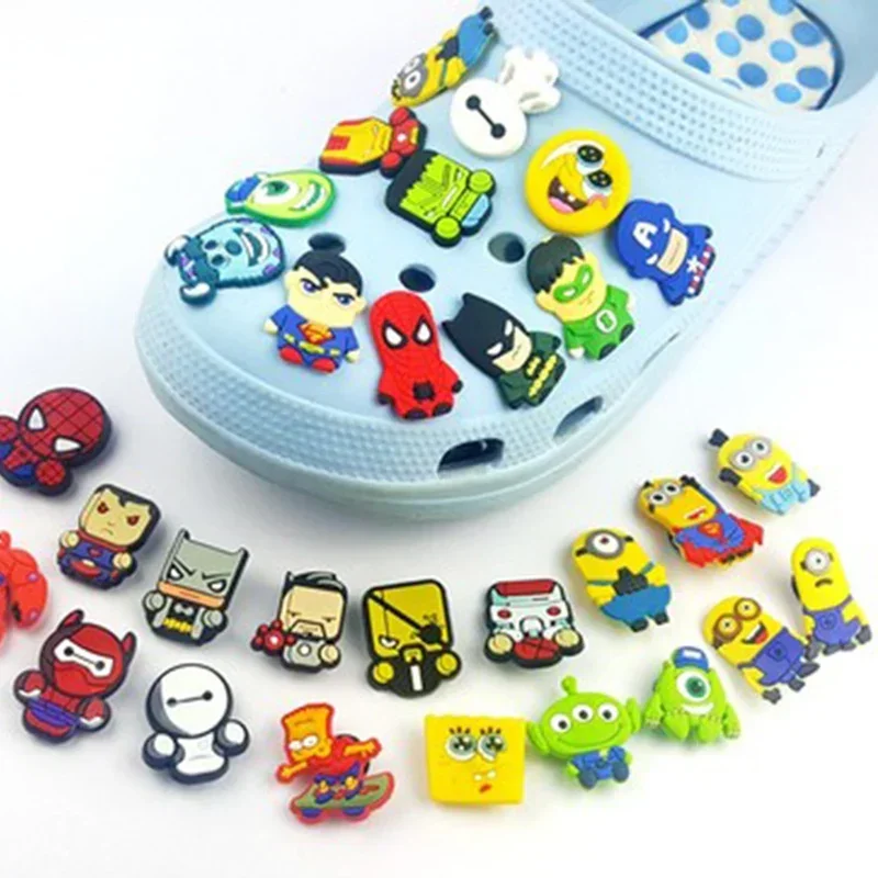 

100pcs Cute Cartoon Hole Shoes DIY Accessories Shoe Bottom Buckles Decorative PVC Soft Glue Decoration