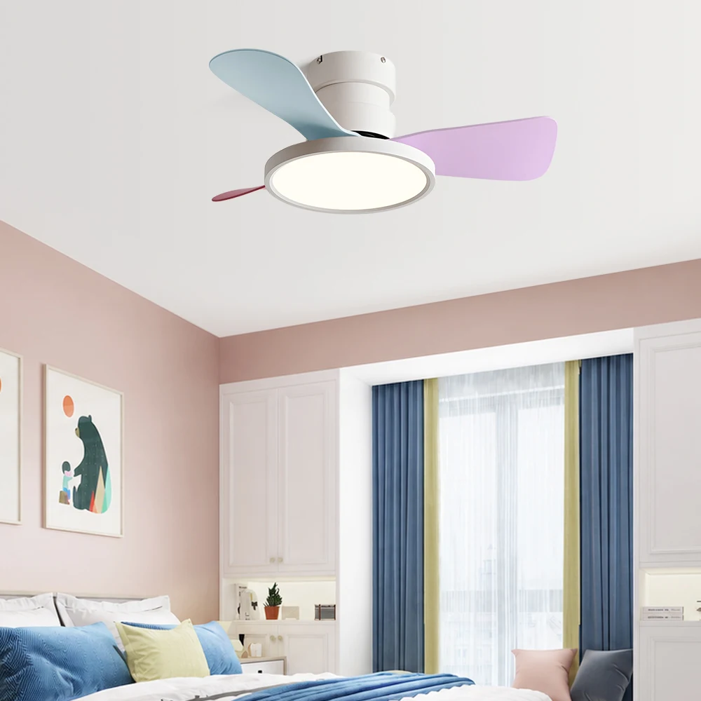 QINIWAKE 28/36 inch Ceiling Fan with LED Light and Remote Control Modern Indoor for Bedroom Living Room Dining Room Kitchen