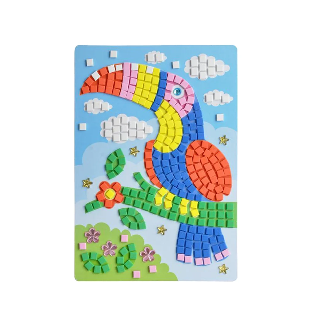 6 قطع من ملصقات الفسيفساء ثلاثية الأبعاد DIY للأطفال، مجموعة ألغاز إيفا فوم كرافت آرت للأطفال، لوازم النشاط التعليمي المشرق للفصول الدراسية #4