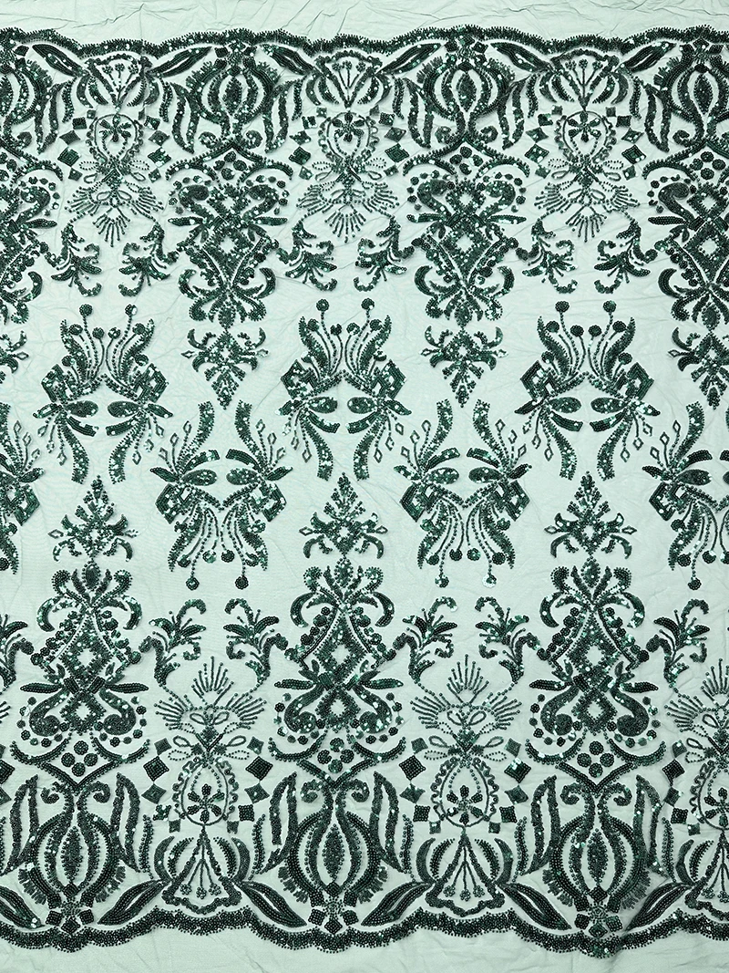 

Кружевная ткань с пайетками ручной работы. Роскошное платье и свадебное украшение. Ткань из сетчатого тюля.