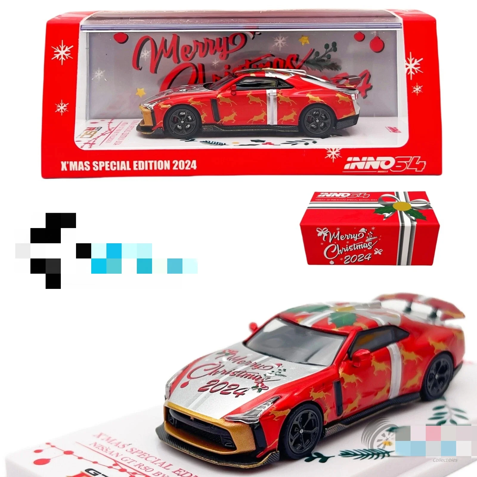 

INNO 1:64 GT R50 2024, специальное издание, рождественское издание, модель автомобиля из сплава