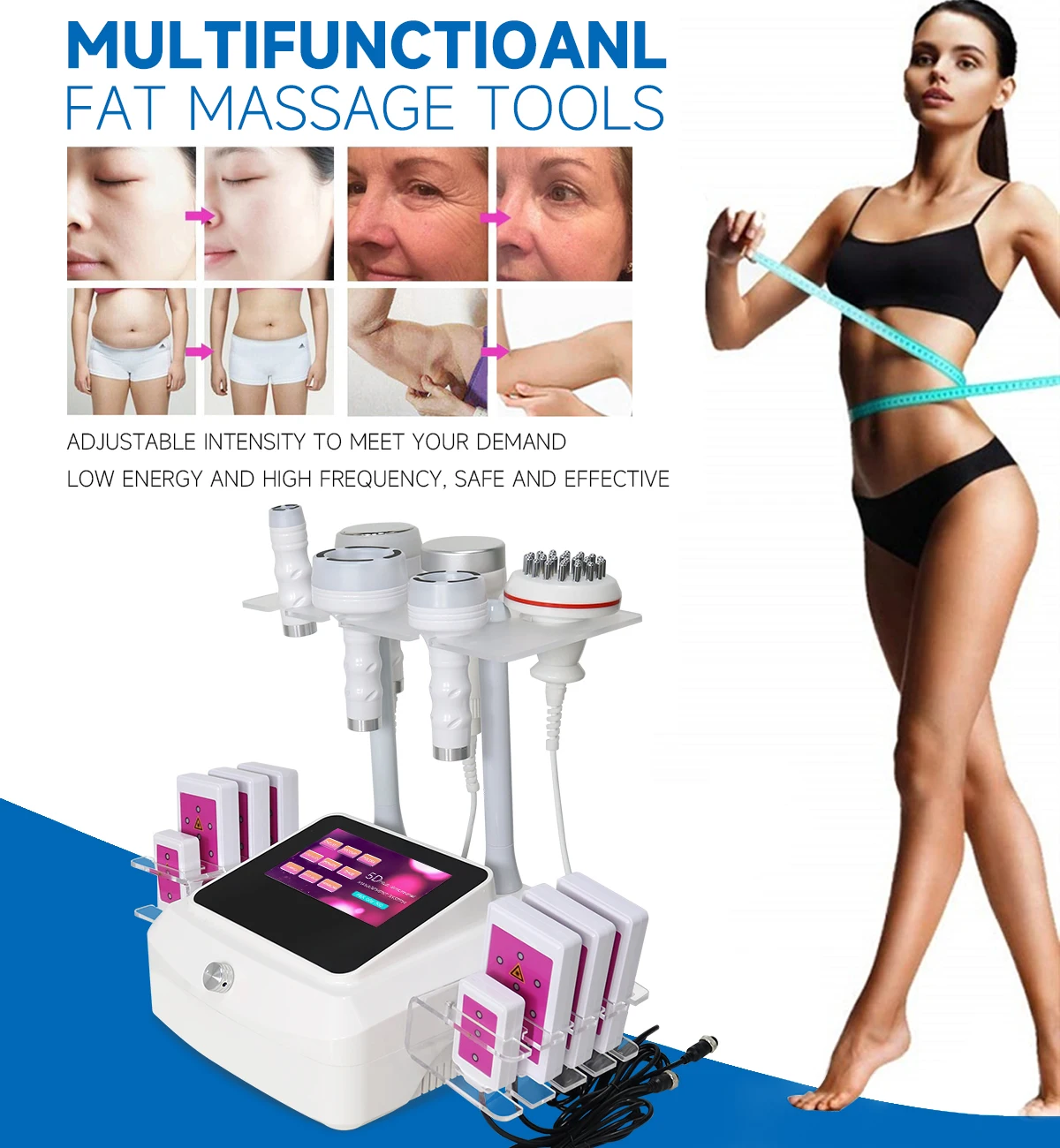 Meisikang 120K Kavitation Vakuum Körper Schlankheitsmaschine, 7 in 1 Multifunktions Schönheitsgerät, Radiofrequenz Lasergerät, Body Shaper, Cellulite Körper Schlankheitsmassagegerät – Detail 6