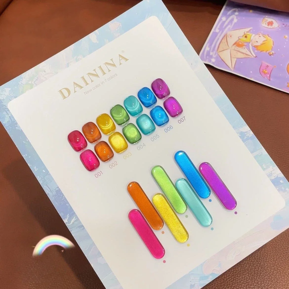 

7 шт. Радужный стеклянный шарик Cat Магнитный гель для ногтей Varnis Полуперманентный 15 мл Soak Off LED УФ-гель Кристаллический магнитный гель для ногтей