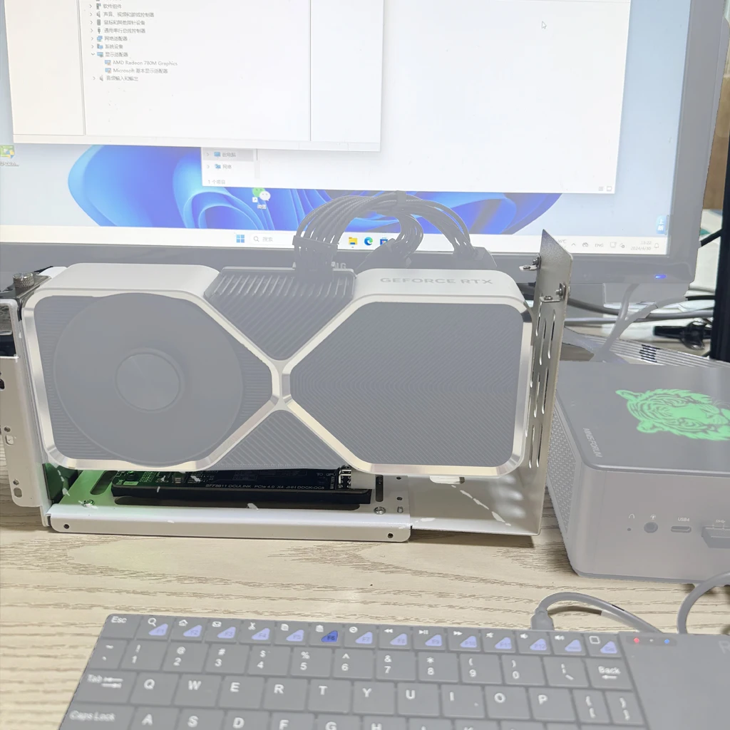 لأجهزة الكمبيوتر المحمول eGPU حافظة SFF 8611 Oculink M.2 بطاقة الرسومات الخارجية GPU حامل قفص الاتهام PCIe 4.0X4 Gen4 دفتر GDP NUC بطاقة محول