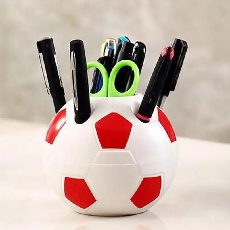 Soccer Shape Tool Supplies Pen Pencil Holder Football Shape Toothbrush Holder Desktop Rack Table Home Decoration Student Gifts