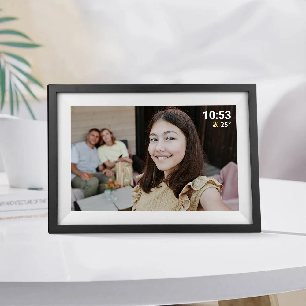 

Latest 2024 model 10.1 Inch Frameo Digital Photo Frame WiFi with 32GB Large Storage IPS Touch Screen Electronic Picture Plastic