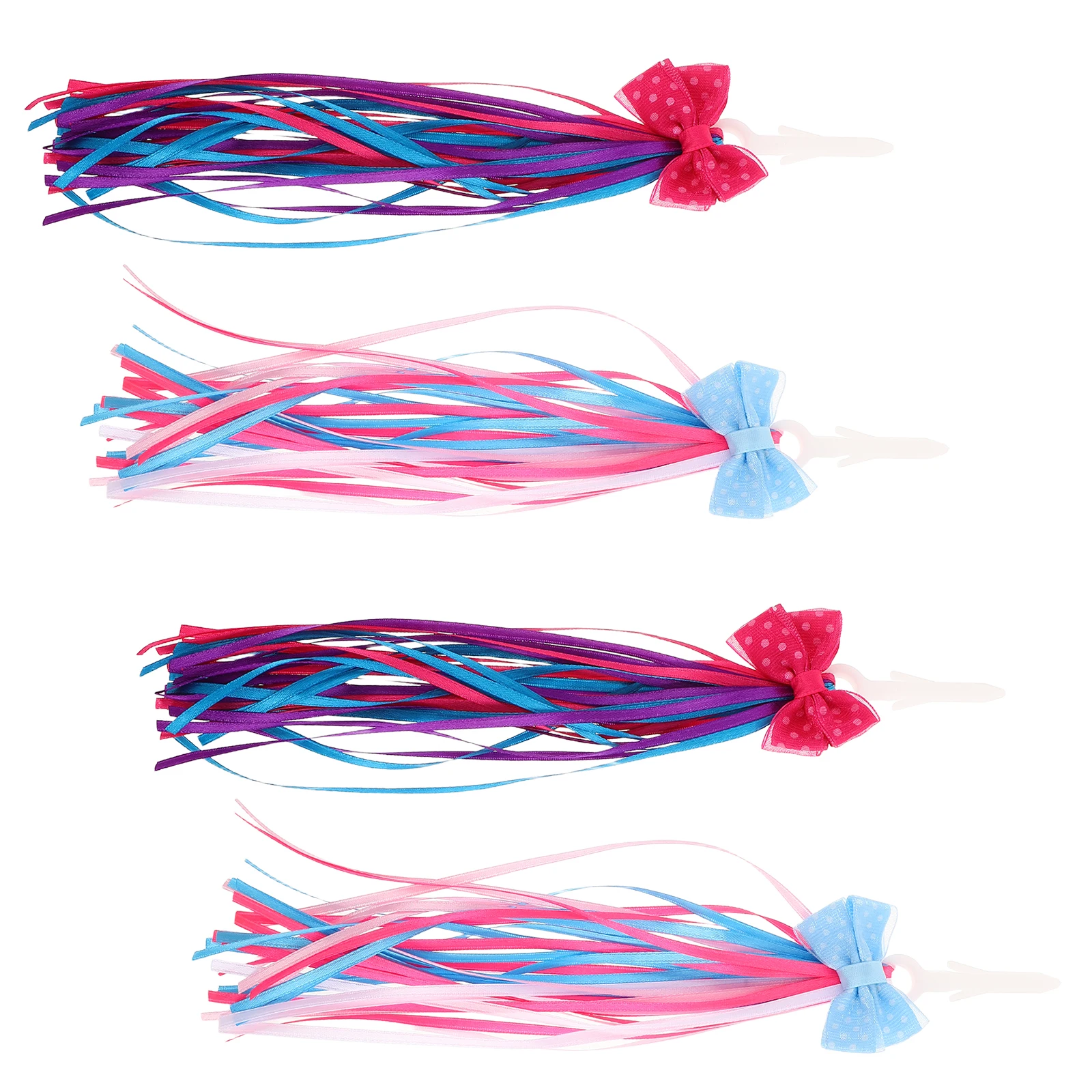 

4 Pcs Bike Streamers Kids Colorful Handlebar Streamers Lightweight Fabric Scooter Accessories Easy Installation Durable