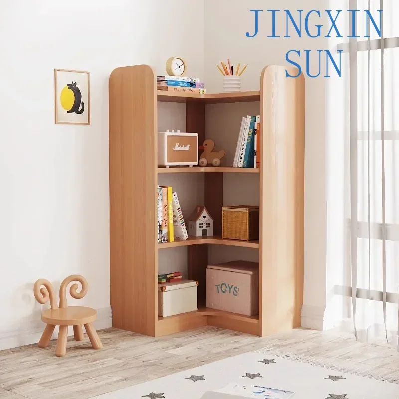 -Solid wood children bookshelf Home landing house bookcase shelf creative corner bookshelf combination kindergarten bookshelf