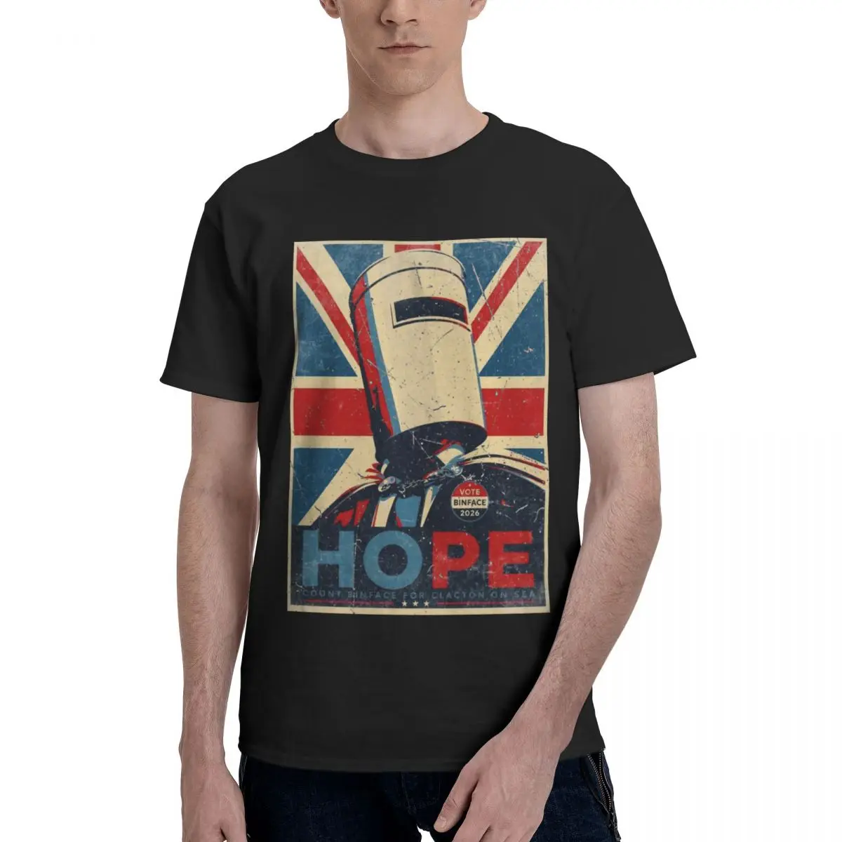 Men Count Binface HOPE Vintage T Shirt Vintage Cotton Crewneck Tshirt Men