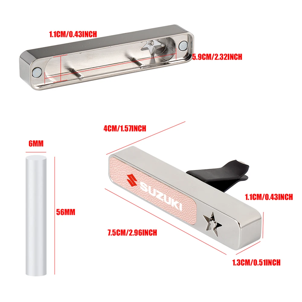 سيارة تنفيس الهواء العطور سيارة معطّر الهواء نكهة رائحة رائحة لسوزوكي سويفت جيمي فيتارا الساموراي بالينو G70 الظباء ملحق