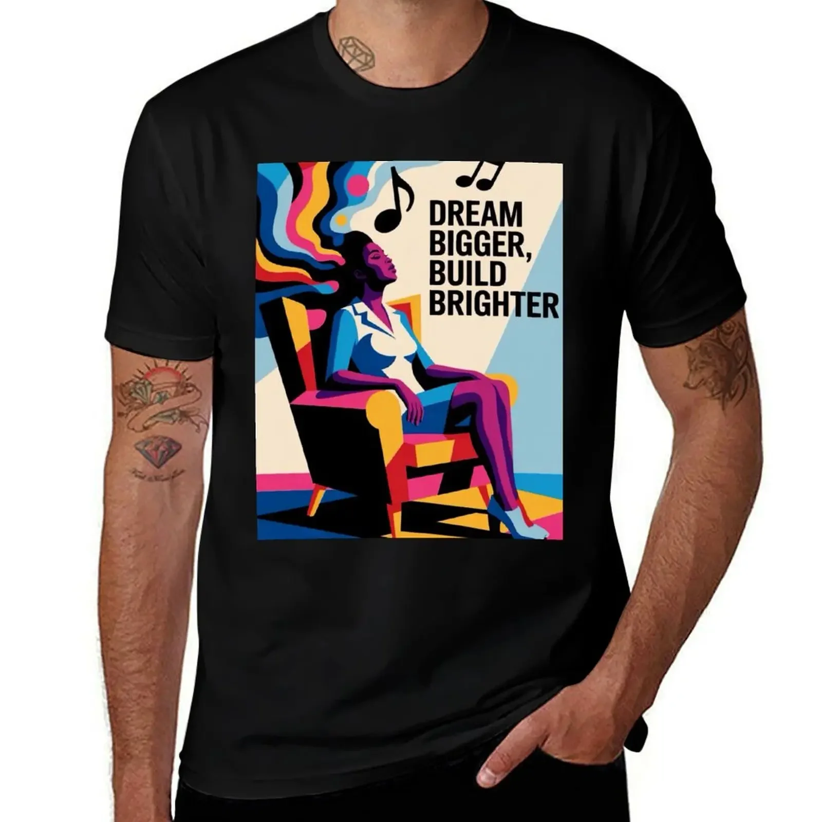 

Dream Bigger, Build Brighter T-Shirt T-shirts man funny costumes basketball graphic tees slim fit t shirts for men