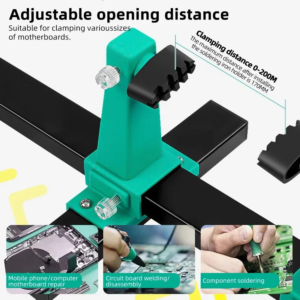 Adjustable PCB Holder Circuit Board MotherBoard Welding Auxiliary Clamp Stable Base with Soldering Iron Pen Holder Repair Tool