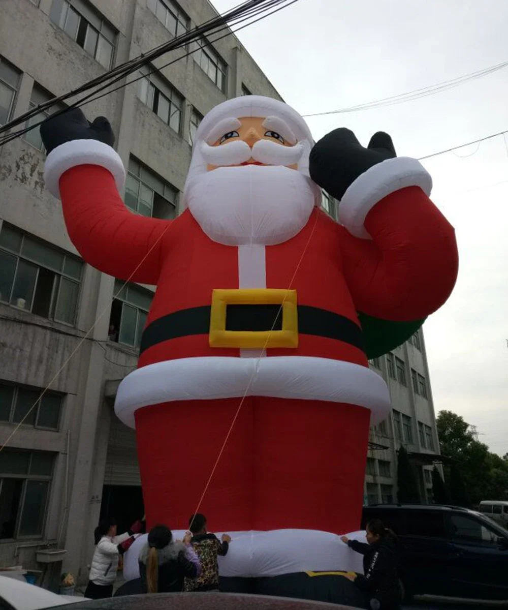 거대한 팽창식 크리스마스 산타 클로스 조명, 거대한 블로우 업 축제 이벤트, 크리스마스 남자 캐릭터, 야외 장식