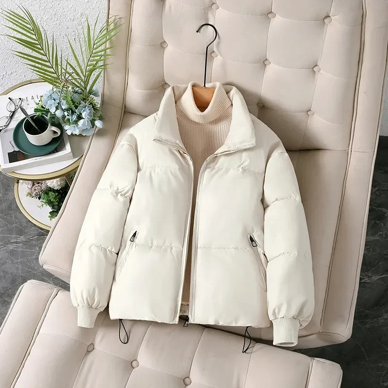 Women Coat Jacket Autumn Winter Keep Warm Puffer Jacket Stand Collar Harajuku Outwear Loose Padded  Korean Clothes