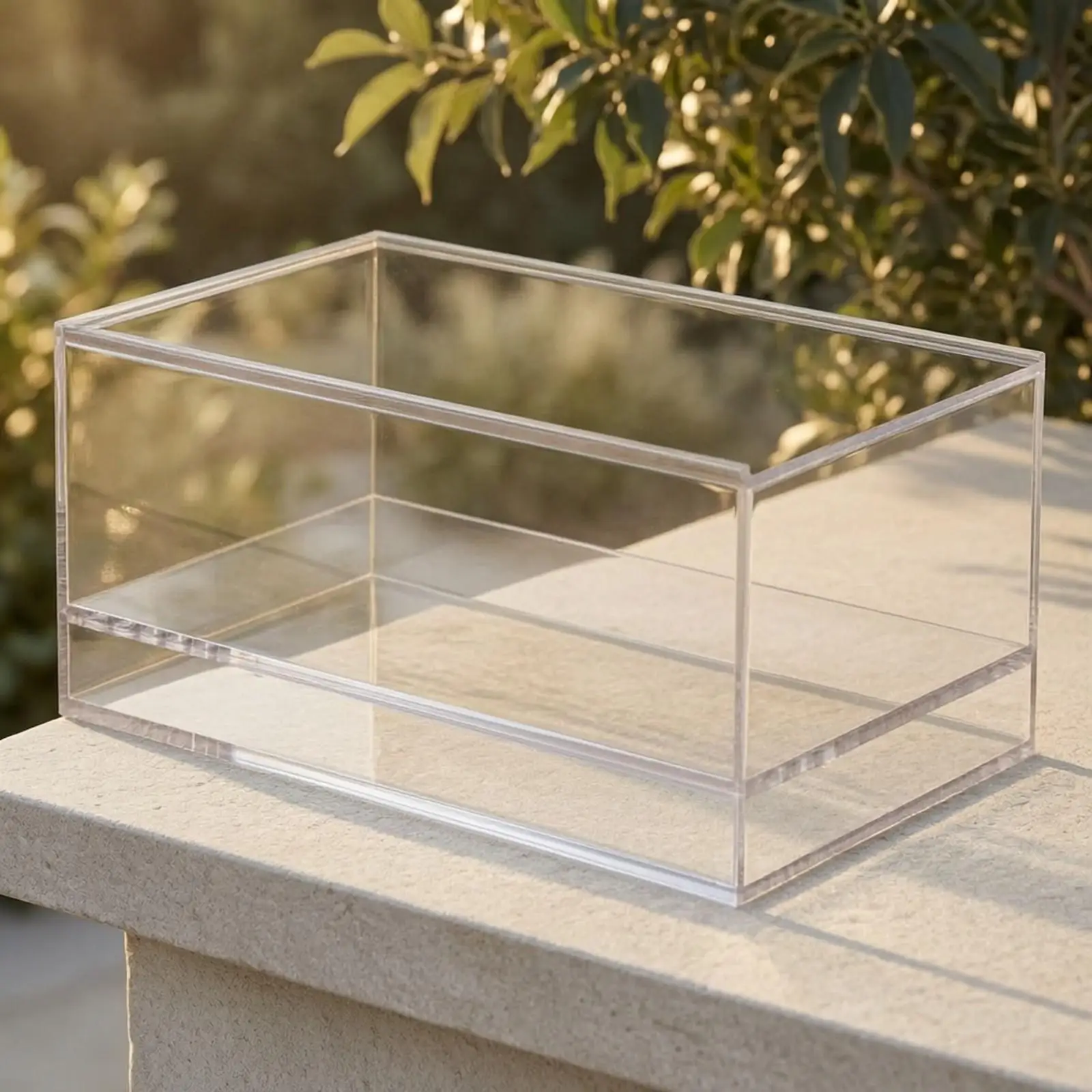 Acrylic Mahjong Tile Storage Box with Pull Out Drawer for Board Game Enthusiasts Desk Shelf