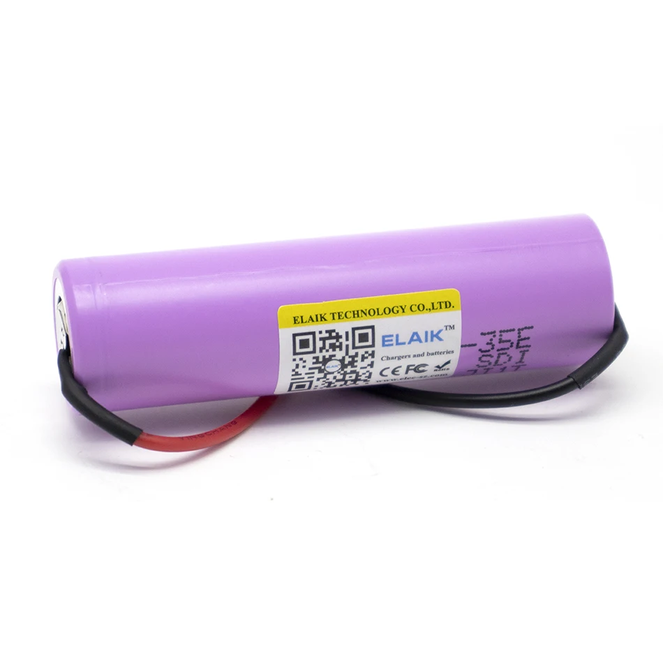 2PCS 3,7 3500 v mah bateria de lítio recarregável bateria de grande capacidade armazen amento de energia da bateria 35e-wire