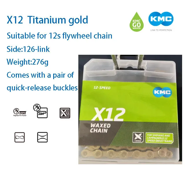 KMC 11\12 Speed Waxed Series Fietsketting Waterdicht en antiaanbaklaag Lichtgewicht semi-holle ketting