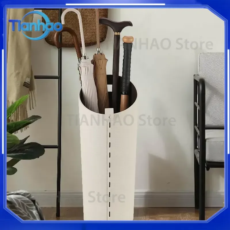 Decorative Home Entryway Umbrella Holder Waterproof Rain Gear Organizer Scroll & Long Umbrella Bin Stand for Entrance