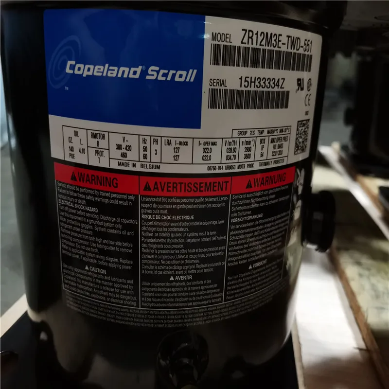 220V 3p 60Hz 5ton Copeland Scroll Compressor of Zr72kce-TF5-522