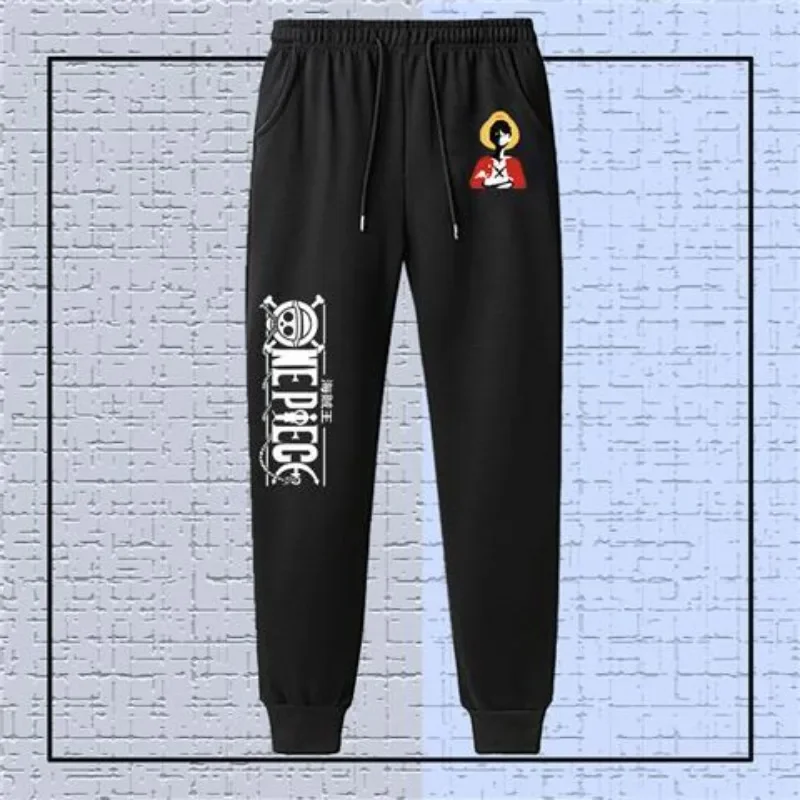 

ONE PIECE Trend Explosion, японские анимационные периферийные брюки из чистого хлопка, 2025 г., мужские трендовые дышащие свободные спортивные брюки