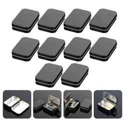 10 Pcs Tin Box Tinplate Black Metal Container with Lid Mini Candles Storage Tins Lids