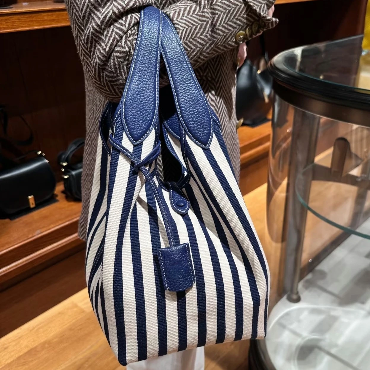 Borsa di lusso Borsa a tracolla classica Borsa tote a righe Borsa per mummia in tela Borsa per tata di grande capacità Borsa da esterno casual Regalo per le vacanze
