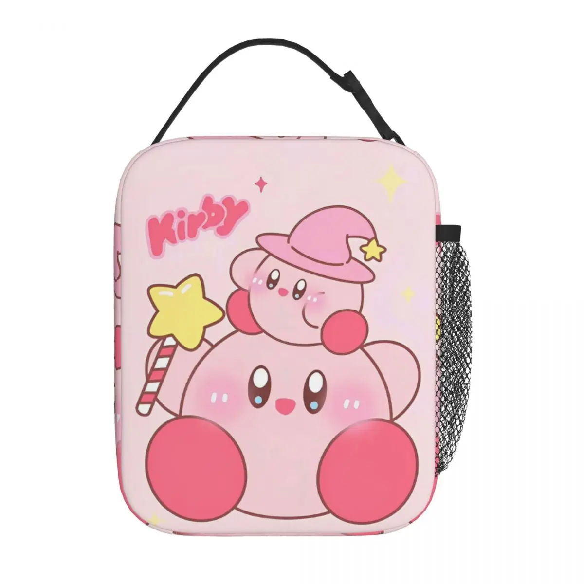 Kirbys Cartoon Games Insulated Lunch Bags Cooler Bag  Meal Container Leakproof Tote Lunch Box Girl Boy School Outdoor