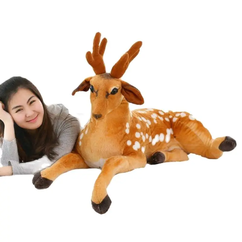 40-110CM  Stuffed Plush Animal Deer Toy Doll Teaching Prop Toy Birthday Gift Simulation Sika Deer Plush Toy