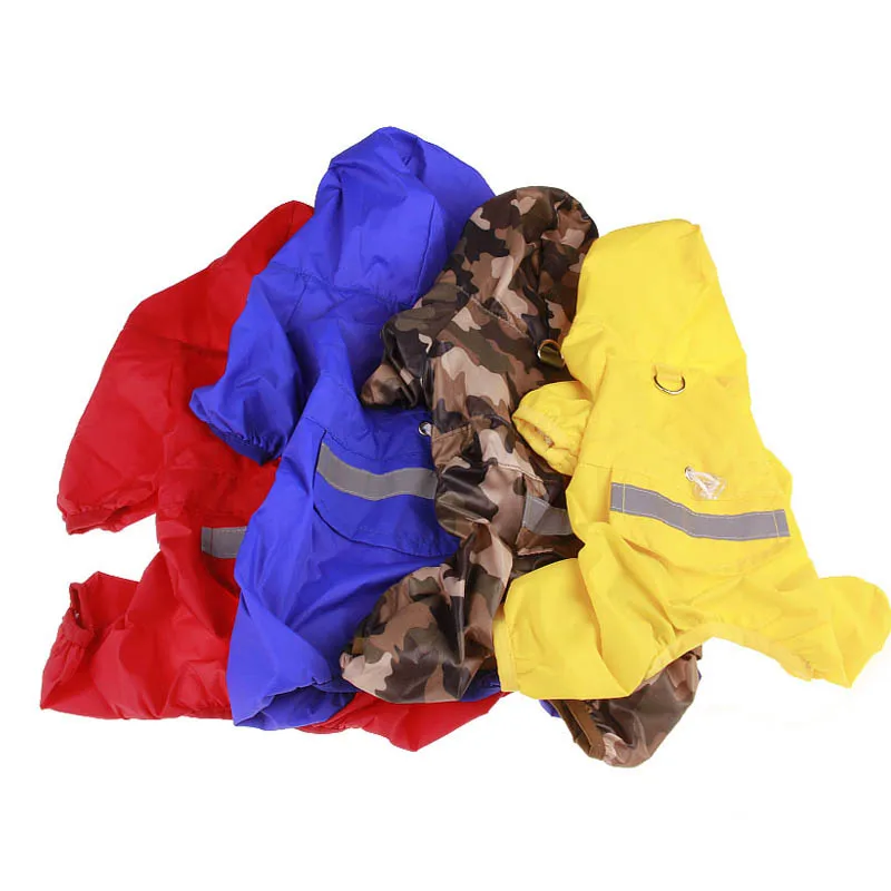 Chubasquero para perro y gato, ropa impermeable para exteriores, capucha, Mono para cachorro, chaqueta informal para día lluvioso, suministros para