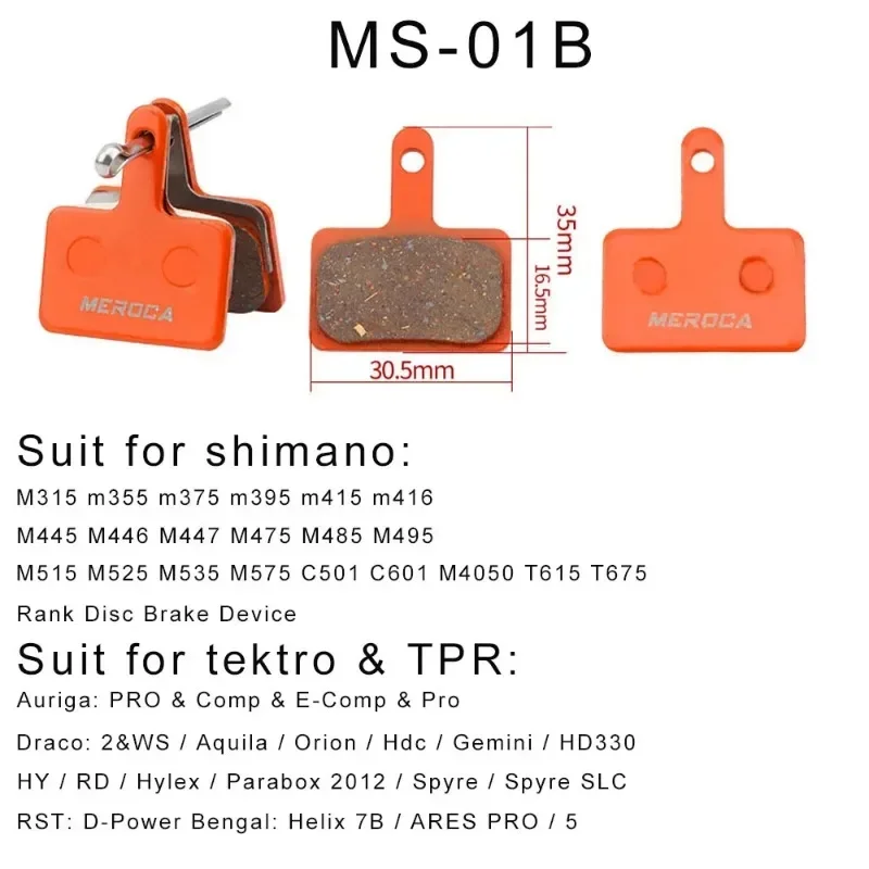 10 Pairs Bike Disc Brake Pads Resin Semimetal for Shimano M315 355 375 396 416 446 447 475 515 525 575 Bicycle Mountain Electric