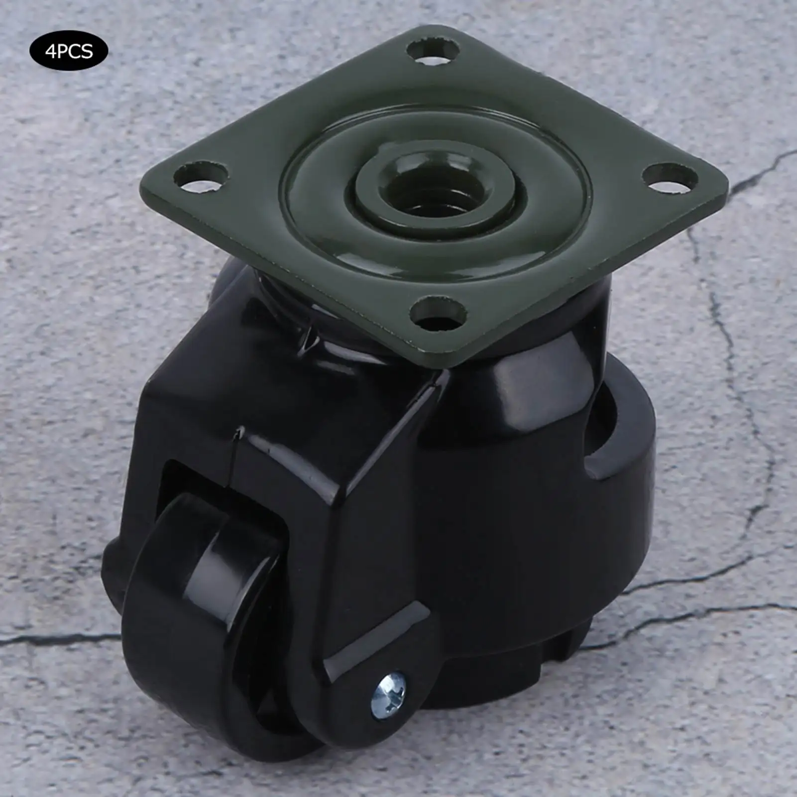 4 ruedas giratorias niveladoras GD‐40F ruedas giratorias niveladoras industriales de alta resistencia negro