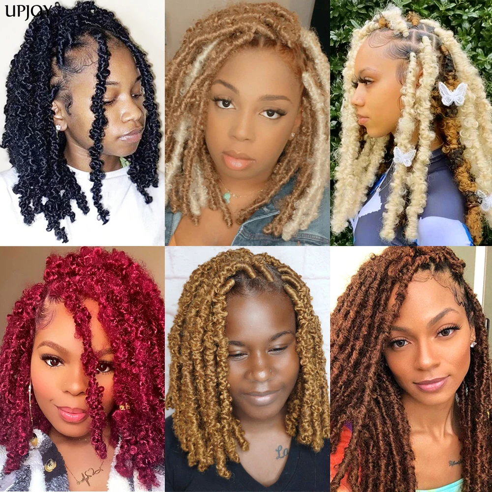 14 12 inch Butterfly Faux Locs Crochet Hair Braids Pre looped Distressed Goddess Butterfly Soft Locs Crochets Braids Cheveux Lok