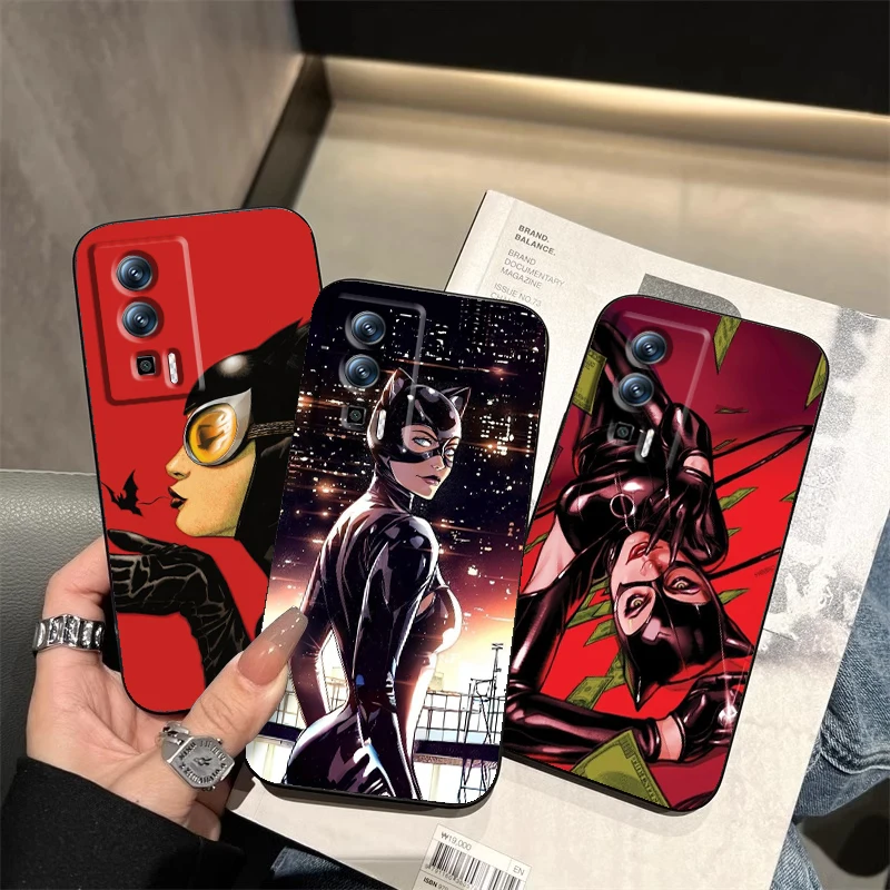 Film C-Catwoman Sexy For Xiaomi Redmi 9A 9C 9AT 10C 9 9T 10 12C 13C A3 12 K60 A1 K50 K40 5G Black Soft Phone Case