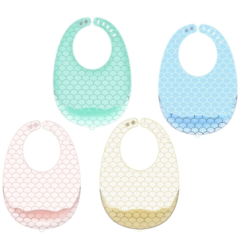 

Feeding Bib Baby Silicone Bibs Soft Waterproof Bib with Food Catcher G99C