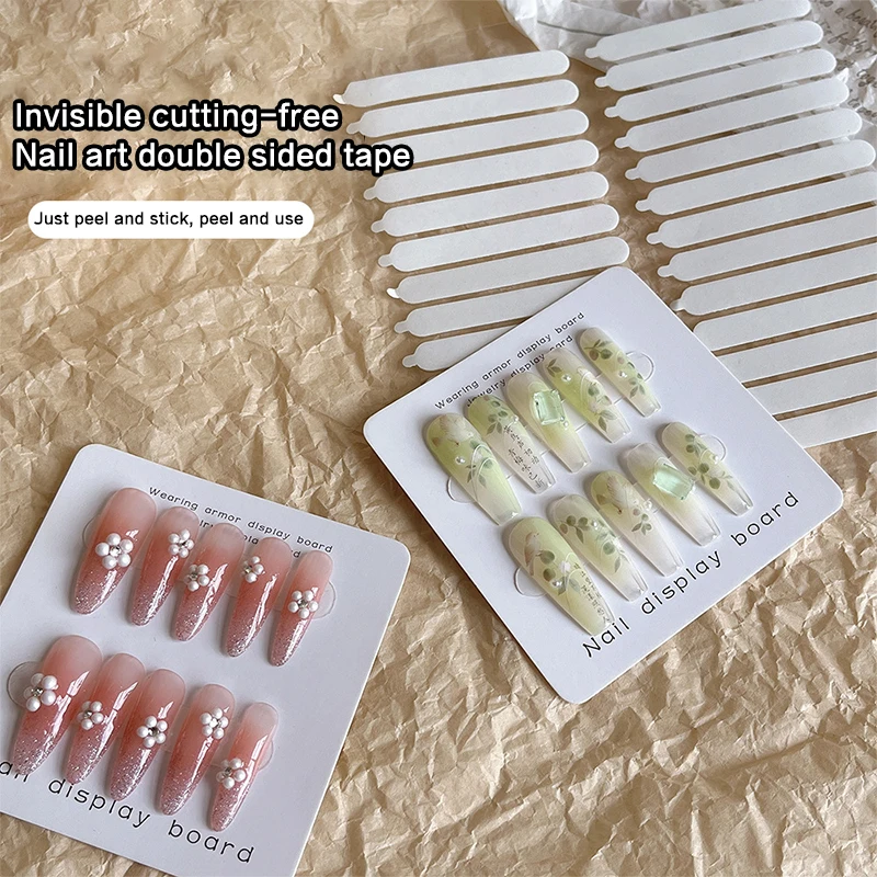 Nail Adhesive Tape False Nails Display Stand Glue Double-Sided Pasted Practice Show Square Round Strong Sticky Glue Sticker