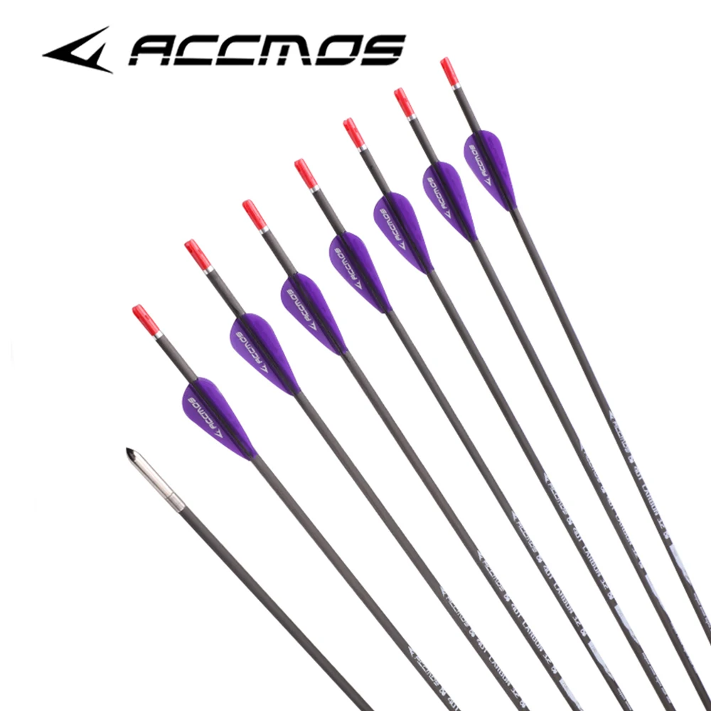 6/12pcs Carbon Arrow ID 3.2mm 30inch Spine 350 400 500 600 700 800 900 1000 +-0.009\