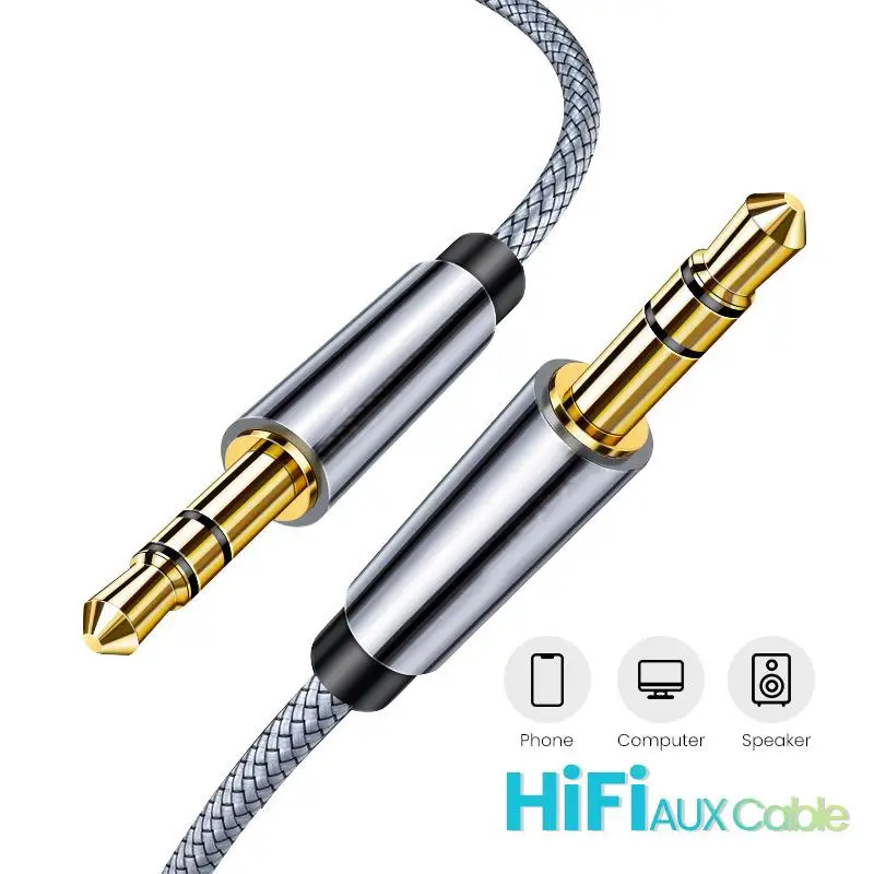 Cable de altavoz de 3,5mm, adaptador de Audio para auriculares de coche, macho a Jack de 3,5 Mm, para teléfonos inteligentes con puerto de 3,5mm