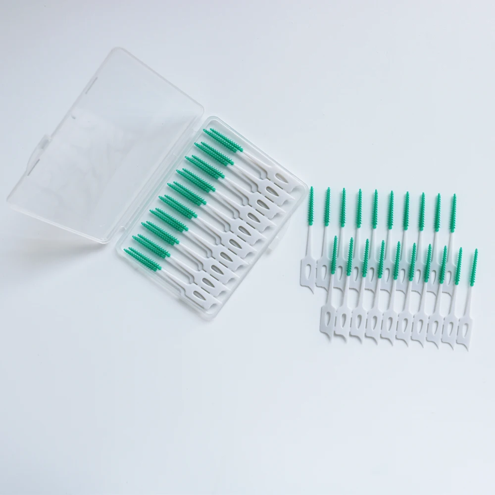 1Box 40Pcs/200Pcs Orthodontic Interdental Brush Elastic Massage Soft Toothpick Oral Care Cleaning Tools