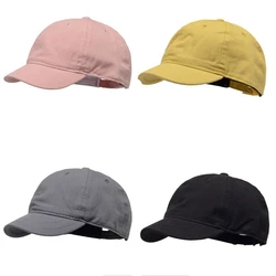 Gorra de béisbol de visera corta para hombre y mujer, visera ajustable, Color sólido, protector solar, Top suave, primavera y verano