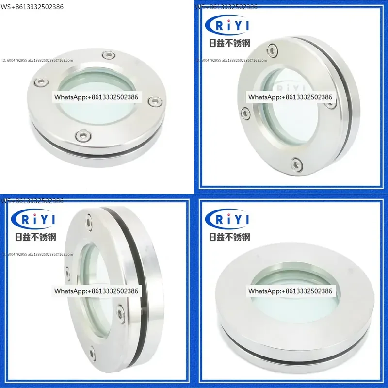 304316L stainless steel flange mirror inner hexagonal tempered glass flat plate welding observation window manhole mirror