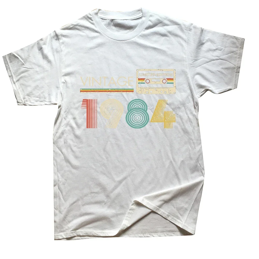 クラシックなメンズコットンTシャツ,1984, 40歳,誕生日パーティー,限定版,レトロなグラフィック