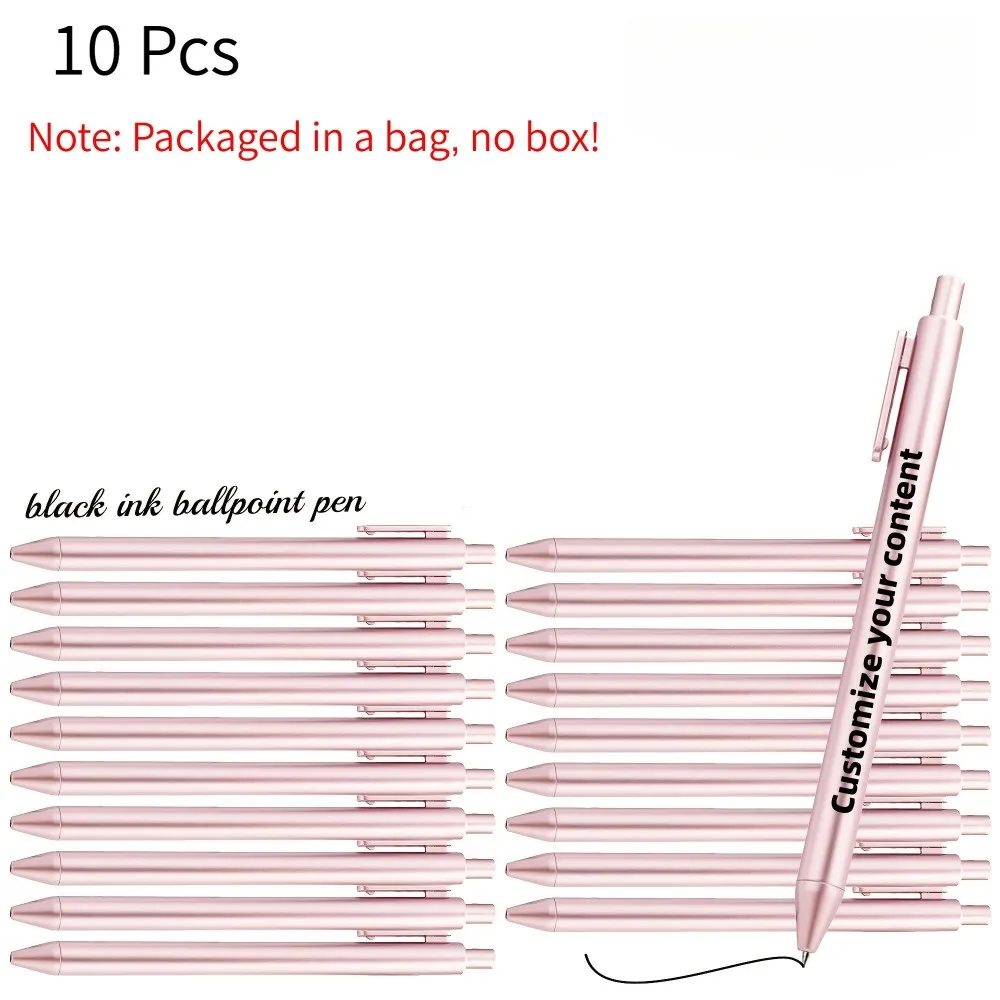 Maßgefertigtes 40-teiliges Luxus-Kugelschreiber-Set mit Schwarzer Geschenkbox Einziehbarer Schwarzer Tinte Lasergravierter Text, Glatt Schreibender Stift 10/40 Stück