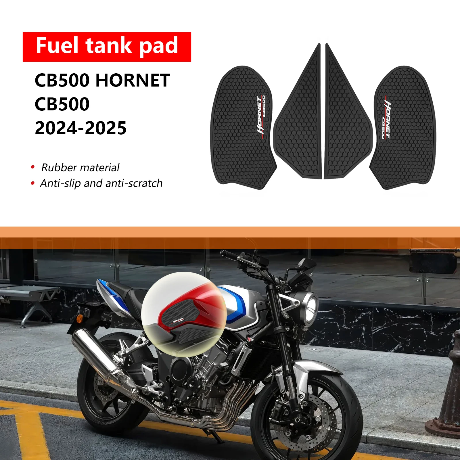 

Аксессуары для мотоциклов, накладка на топливный бак, тяговая накладка на топливный бак, противоскользящая боковая наклейка на топливный бак для CB500 HORNET cb 500 2024 2025