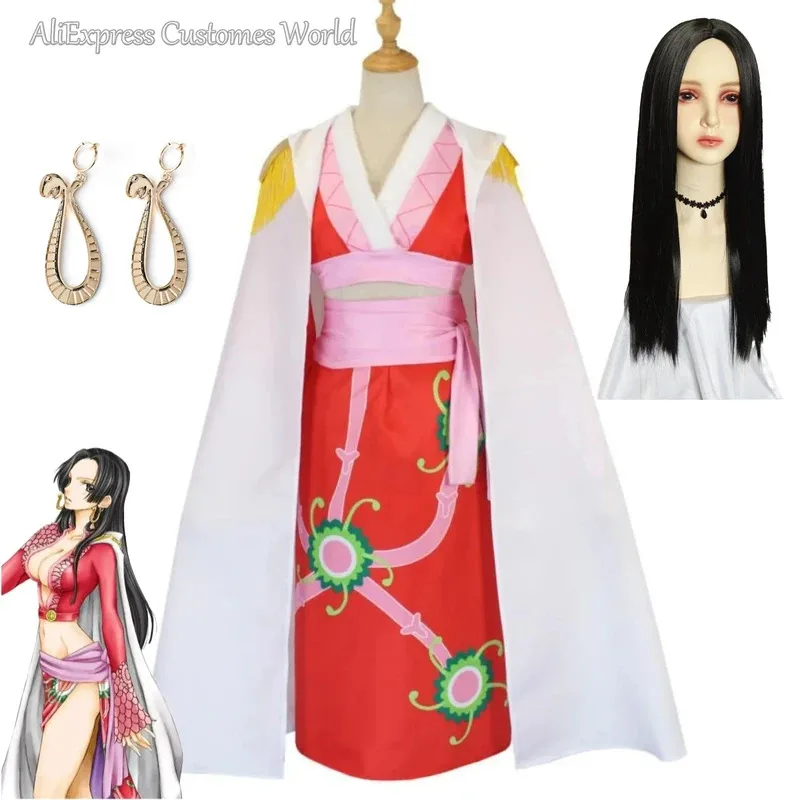 

Anime Boa·Hancock Cosplay Costume Empire Snake Cheongsam Cloak Lily Seven Warlords of The Sea Halloween Clothes for Sexy Woman