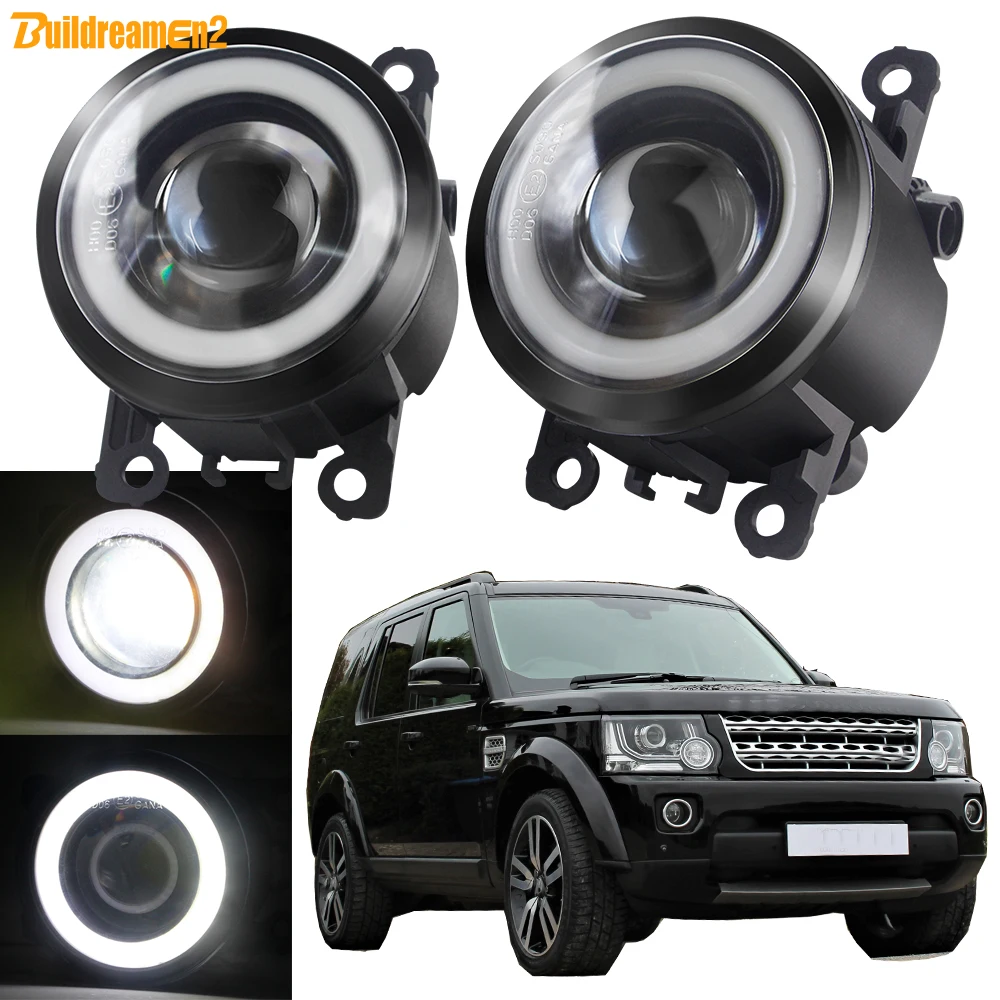 

2 светодиодных противотуманных фонаря COB с Angel Eye DRL для Land Rover Discovery 4 LR4 SUV (LA) 2010-2013, автомобильные противотуманные фары дневного света в сборе