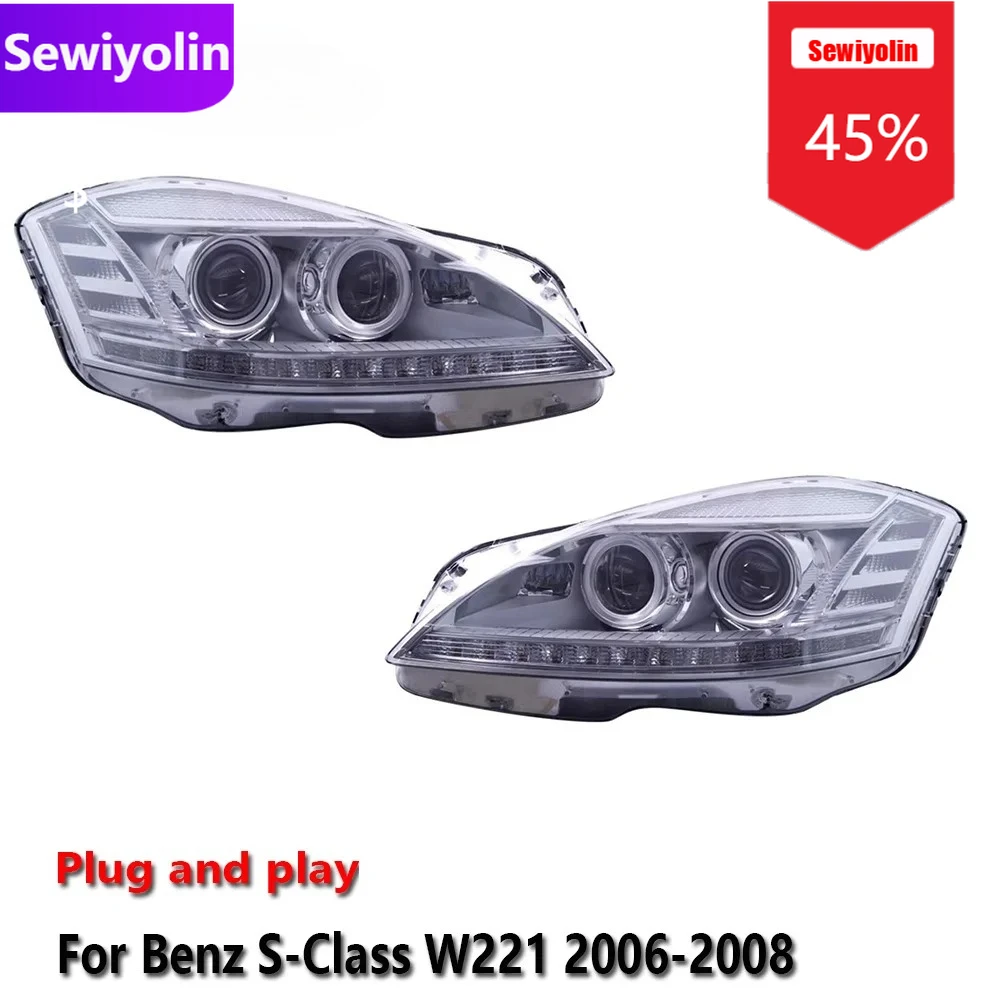 

Sewiyolin Car DRL LED Headlight Assemblies For Benz S-Class W221 2006-2008 Fog DRL Brake Turn Signal Lamp Plug And Play