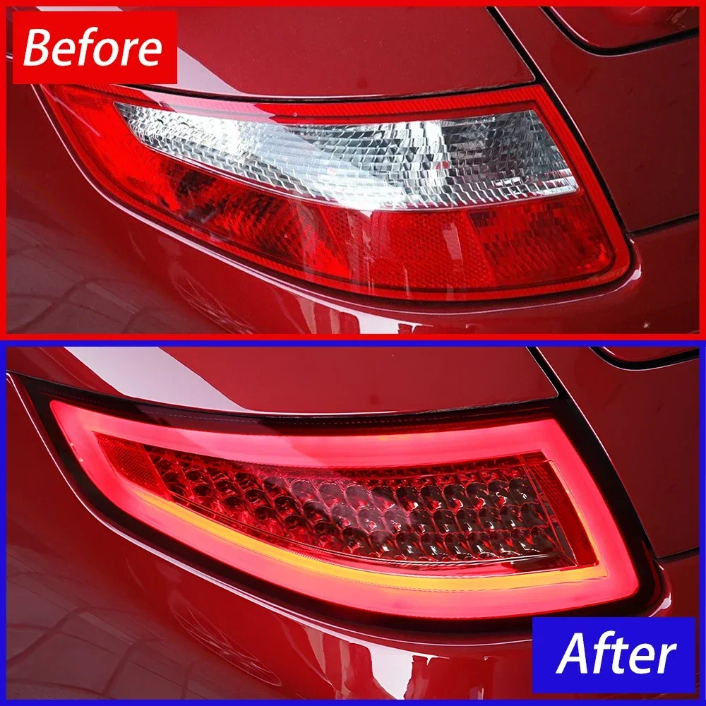 Car Taillight Assembly For Porsche 911-997.1 2005-2008 LED Auto Rear Back Lamps Upgrade 991 Style Flashing Taillight Accessories