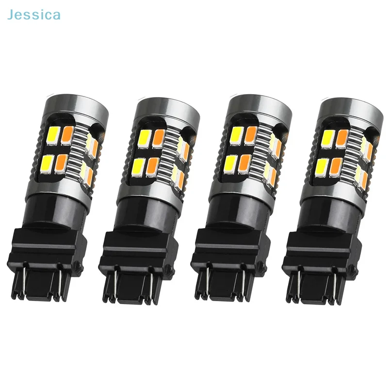 ♥LED Light Dual Color Bulb T25 3157 P27-7W 5630 20SMD Canbus Car Brake Reverse Lamp Turn Signal White Amber
