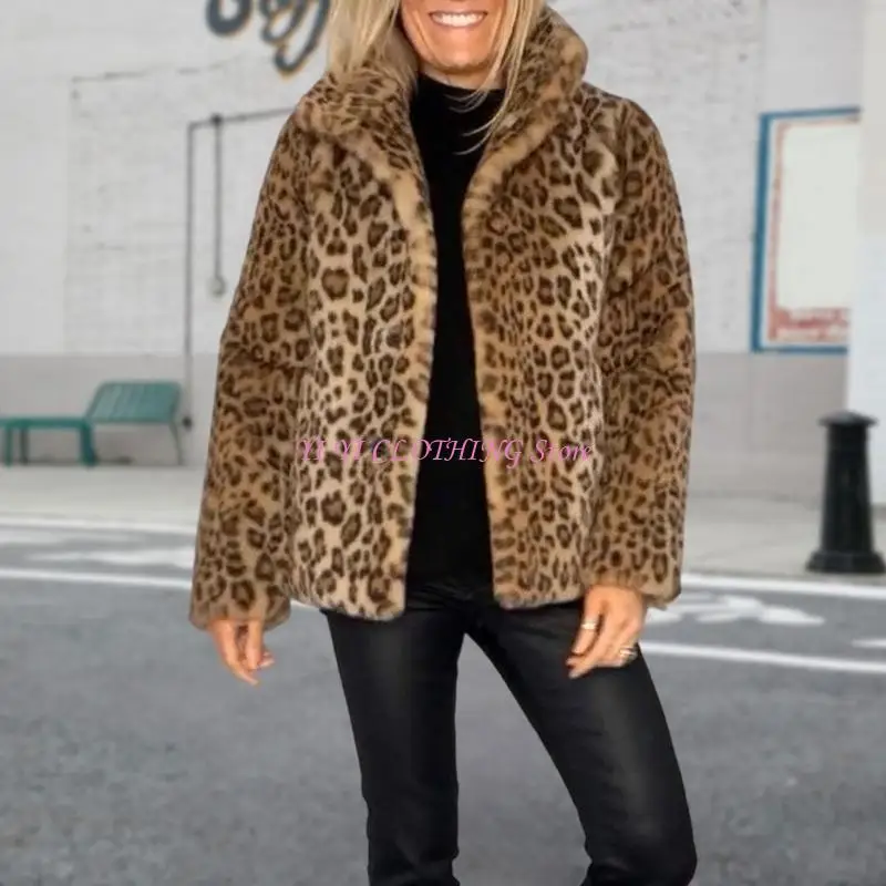 N5KF Women's Faux Furs Cropped Fall Winter Coat Soft Long Sleeve Open Front Fuzzy Short Coat Outerwear
